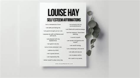 Free Printable PDF Louise Hays Self Esteem Affirmations For A Happier