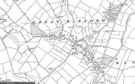 Historic Ordnance Survey Map of Great Barford, 1882