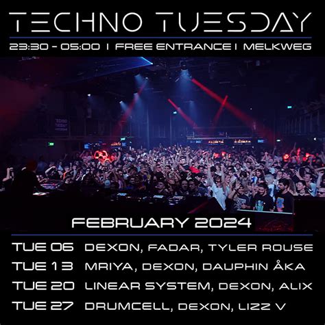 Techno Tuesday Amsterdam February 2024 Melkweg Amsterdam Events