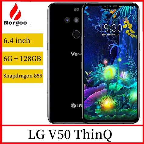 LG Tel Fono Inteligente V50 ThinQ 4G LTE 5G Celular Desbloqueado De 6 4