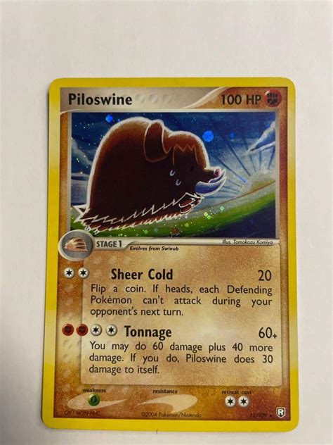 Piloswine Rare Pokemon Cards Holo Mint Condition Hobbies Toys Toys