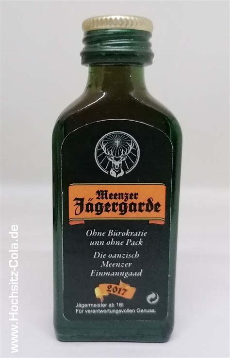 Meenzer Jägergarde Flasche 0 02l 2017 KLE Hochsitz Cola