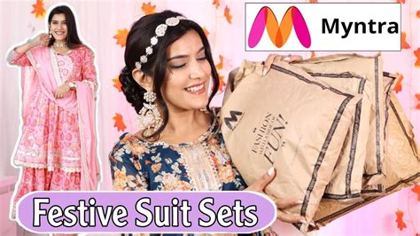 Myntra Kurta Sets Haul Festive Suit Sets Starts Only Rs