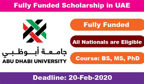 Abu Dhabi University Scholarships 2020 in UAE (Fully Funded)