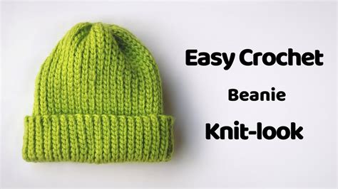 Easy Crochet Chunky Knit Look Beanie Easiest Beanie Ever YouTube