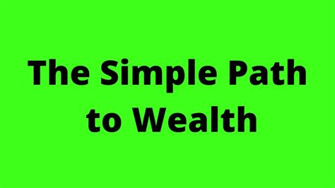 The Simple Path To Wealth Audiobook Jl Collins Youtube