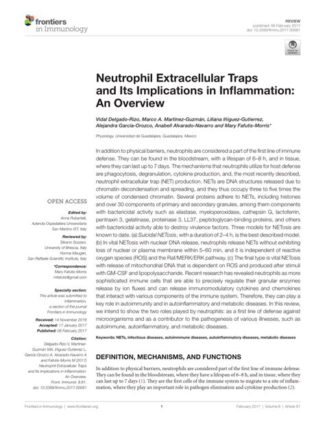 Pdf Neutrophil Extracellular Traps And Its Implications In