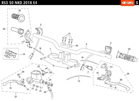 Piéces détachées Rieju RS3 50 Naked E4 2018 Vert Guidon