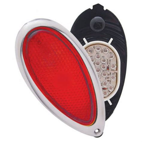 Teardrop LED Tail Light Assembly With Glass Lens For Hot Rod Fits