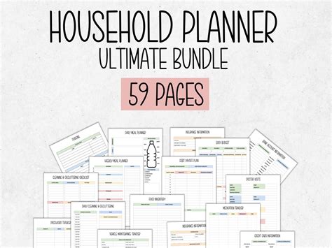 Household Planner Printables Bundle Home Management Planner Printable