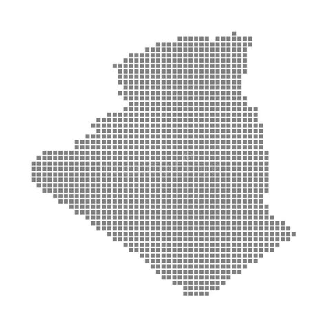 Pixel Map Of Algeria Vector Dotted Map Of Algeria Isolated On White