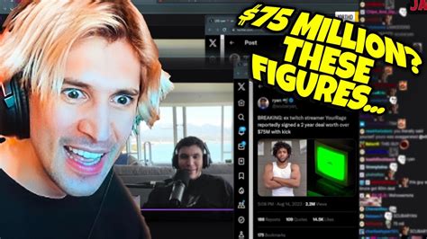 XQc Reacts To 75m Contracts Flying Around YouTube