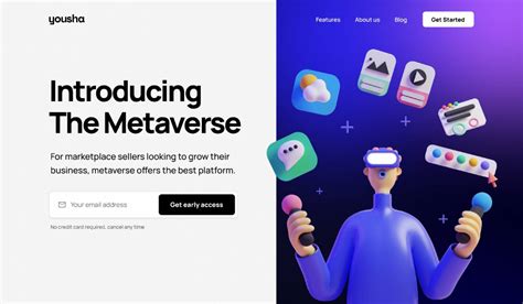 Figma Hero Header Metaverse Template Ui4free