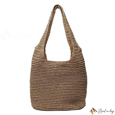 Bird In Bag Woven Bag Shoulder Crossbody Bag New Literary Straw