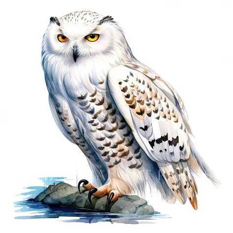 Snowy Owl Clipart Bird Clipart Watercolor Snowy Owls Owls