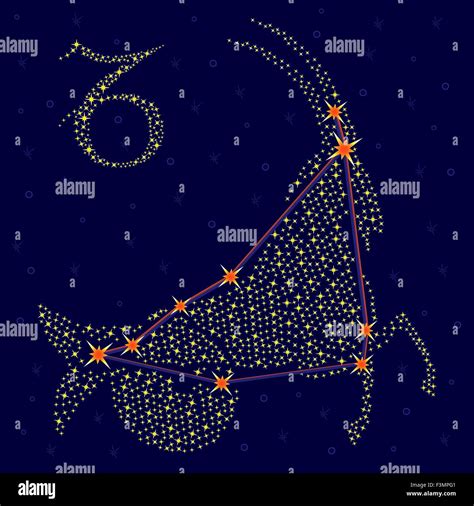 Zodiac Sign Capricorn On A Background Of The Starry Sky With The Stock