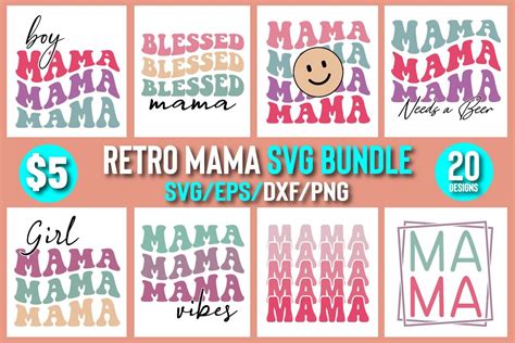 Retro Mama Svg Bundle Vol Bundle Creative Fabrica