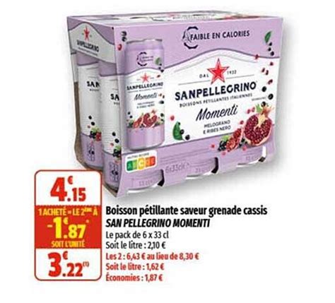 Promo Boisson Pétillante Saveur Grenade Cassis San Pellegrino Momenti