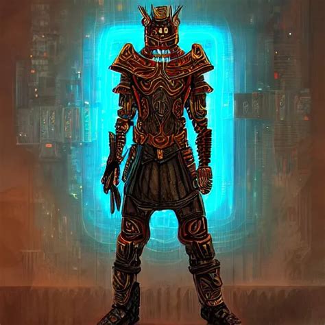 Bast Runic Cyberpunk Armor Painting Stable Diffusion OpenArt