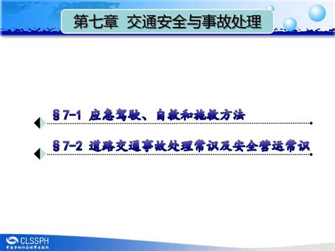 第七章交通安全与事故处理word文档在线阅读与下载无忧文档