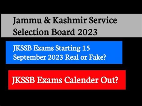 Jkssb Exams Calender Out Big Update Good News Jkssb Jkssbnewupdate