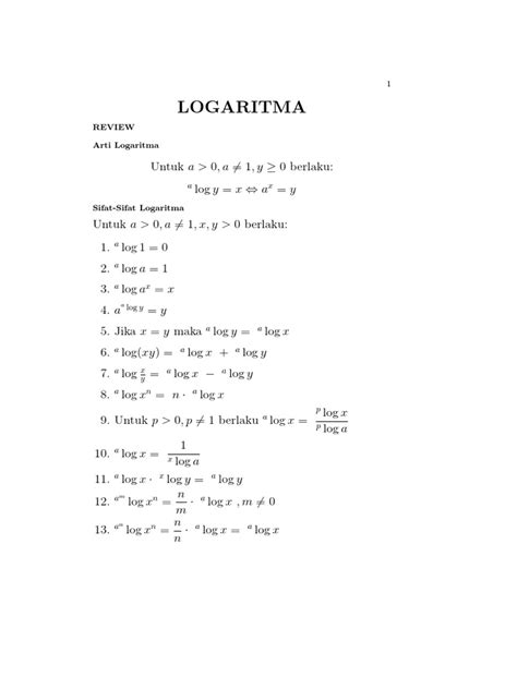 PDF Dasar Dasar Logaritma DOKUMEN TIPS