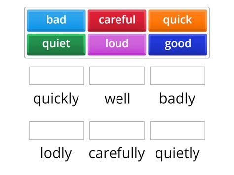 Adjective Adverb Match Up