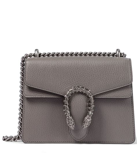 Gucci Dionysus Mini Leather Shoulder Bag Grey Editorialist