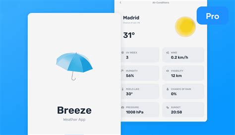 Weather Tablet App Template Weather App Design Uizard