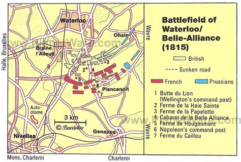 Battle Of Waterloo Belgium Map