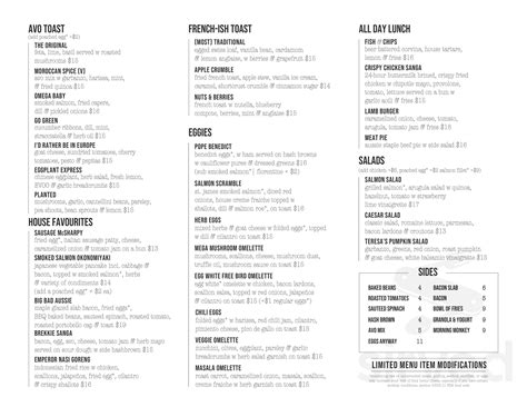 Threefold Cafe Menu In Coral Gables Florida Usa