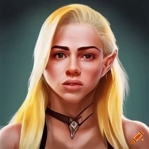Image Of A Blonde Elf Knight Character On Craiyon