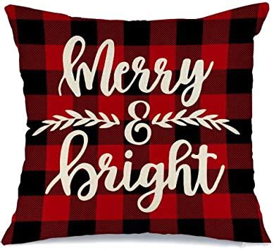 Amazon Aeney Christmas Plaid Pillow Cover X Inch For Christmas