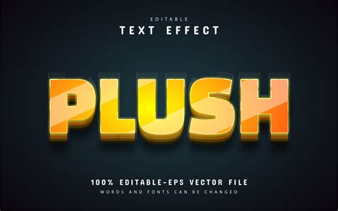 Plush Text, Yellow 3d Text Effect Graphic by aglonemadesign · Creative ...