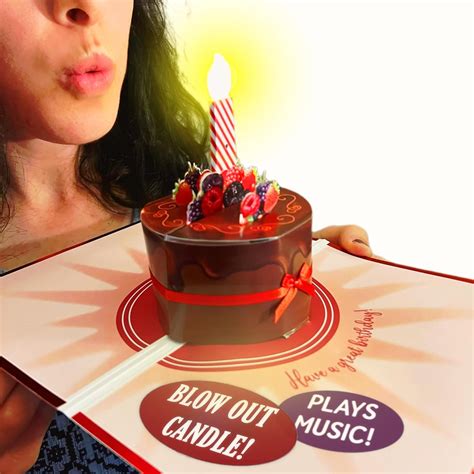 Pop Up Blow Out Candle Birthday Card Singing Birthday Cards For Women Plays Pop