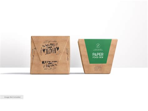 Premium Psd Kraft Paper Food Box Branding Mockup