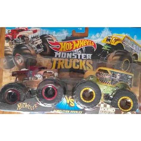 Hot Wheels Monster Trucks Hotweiler X Hound Hauler Demolition Doubles Universo Hot Wheels