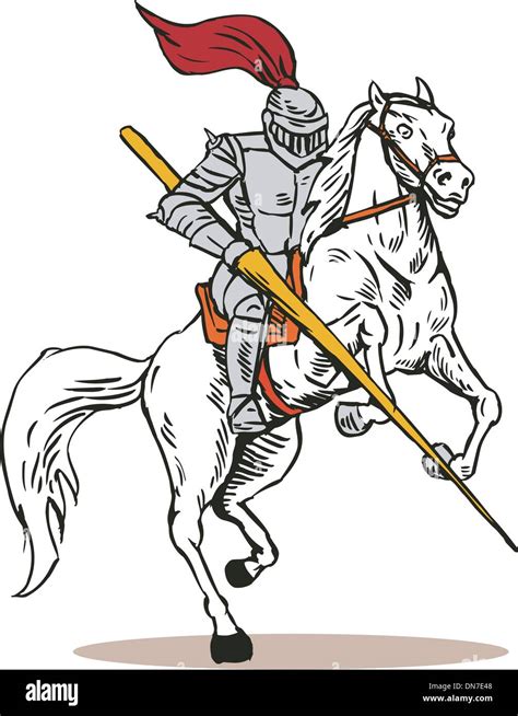 Knight On Horse With Sword Stock Vector Image And Art Alamy