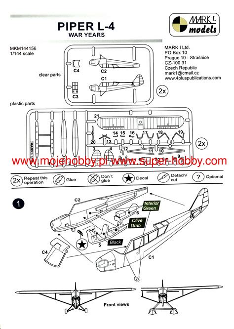 Piper L 4 Grasshopper War Years Model Do Sklejania Mark I Models 144156