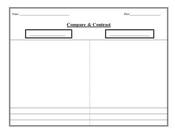 Compare & Contrast Graphic Organizer - FREE by Learning is Lots of Fun