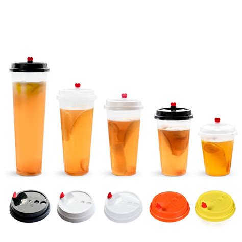 50pcs 90 Caliber Disposable Plastic Milk Tea Cup High Transparent Pp