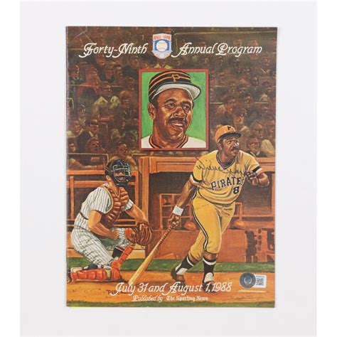 Willie Stargell Signed 1988 Baseball Hall Of Fame Program Beckett