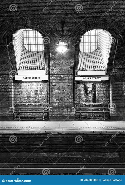 Platform Of Baker Street Tube Station Black Editorial Image Image Of