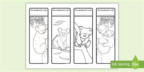 Free Koala Bookmark To Colour Lehrer Gemacht Twinkl