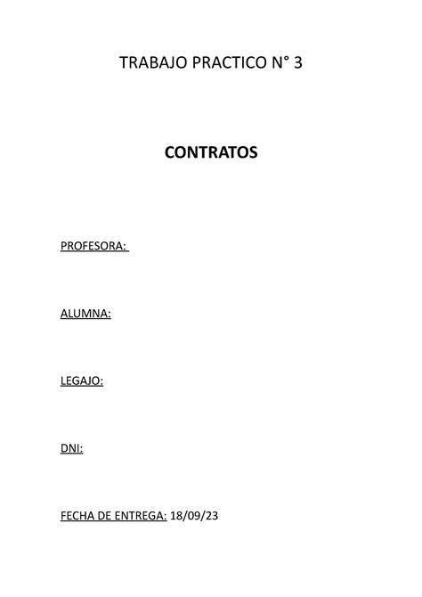 Tp N Contratos Trabajo Practico N Contratos Profesora