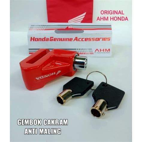 Jual Gembok Pengaman Cakram Anti Maling Original Ahm Honda Shopee