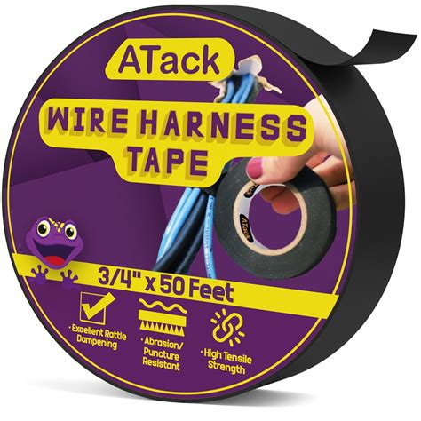 Atack Wire Harness Tape Black Cloth Tape Wire Loom Tape ¾ Inch X 50