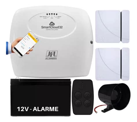 Kit Alarme 2 Sensores Smart Cloud 32 Wifi Ethernet App Jfl