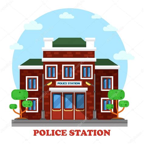 Outdoor Exterior View On Police Station Building — Stock Vector © Cookamoto 124338654