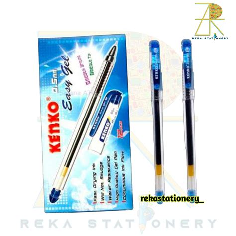 Jual GEL PEN EASY GEL PENA GEL PULPEN KENKO EASY GEL BIRU HITAM